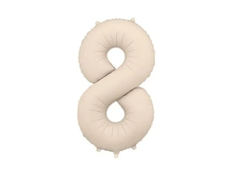 Balon foliowy 8 86cm jasny beż - PartyDeco