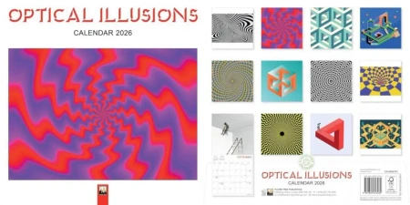 Kalendarz 2026 ścienny kwadrat Iluzje optyczne - Flame Tree