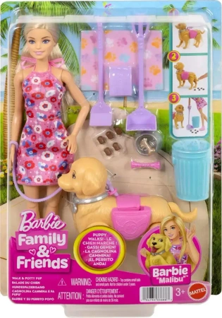 Barbie. JJB46 Malibu. Spacer z pieskiem Czyścioszkiem