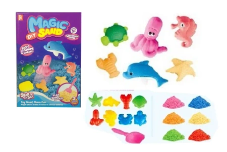 Piasek 3D z foremkami, 2 kolory w zestawie - SWEDE