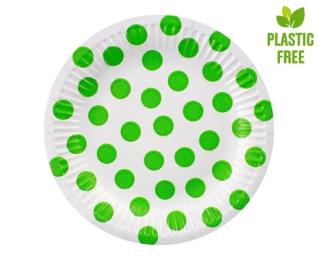 Talerzyki papierowe Groszki pistacjowe18cm 6szt. - Godan