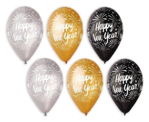 Balony Premium Happy New Year 33cm 25szt - Godan