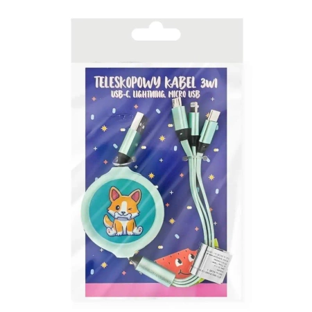 Brelok z kabelkami do ładowania zielony 3w1 - MCD