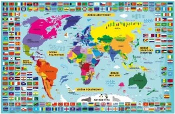 Dwustronna plansza/ściąga A4 Świat - Henry