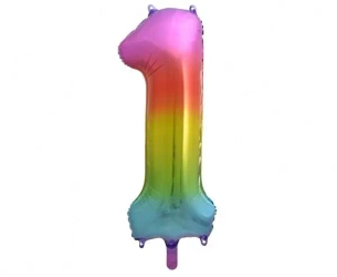 Balon foliowy B&C cyfra 1 tęczowa 85cm - Godan