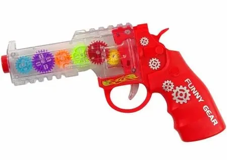 Pistolet czerwony ze światłem i dżwiękiem - Leantoys