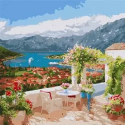 Malowanie po numerach - Zatoka Kotorska 50x50cm - Ideyka