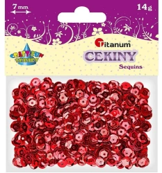 Cekiny 7mm metaliczne czerwone - Titanum