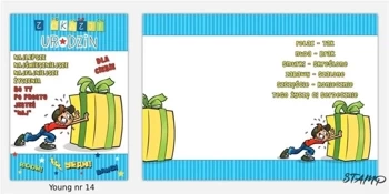 Karnet Young B6 + koperta wzór nr 014 Urodziny - Stamp