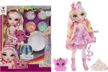 Rainbow High BELLA Różowa 28 cm Modna Lalka z Zestawem SLIME i Lamą