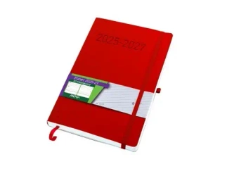 Planer 2025/2027 B5 30 miesięczny czerwony - -