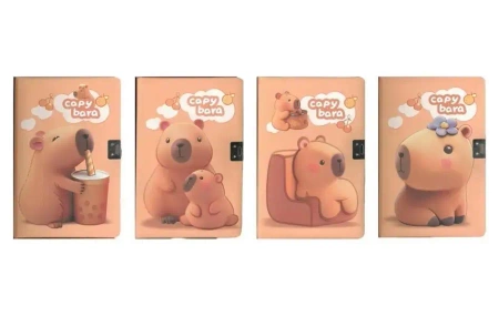 Notes z kłódką B6 80K linia Kapibara mix - Fandy