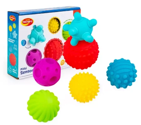 DUMEL PIŁKI SENSORYCZNE KOLOROWE RÓŻNA FAKTURA 6 SZTUK