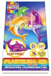 Plastelina na fali brokatowa i fluo 32 kolory - Sweet colours