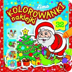 Zima. Kolorowanki, naklejki - Piotr Kozera