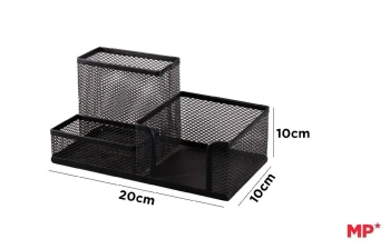 Organizer na biurko siatkowy metalowy czarny - MP Main Paper