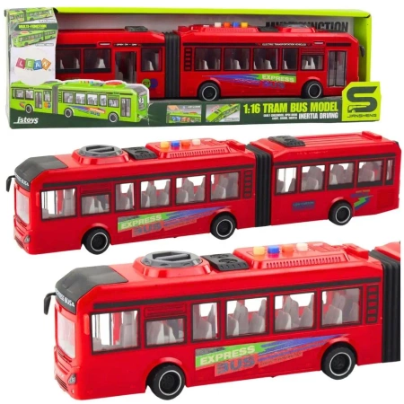 Autobus przegubowy otwierane drzwi światło dźwięk - Leantoys