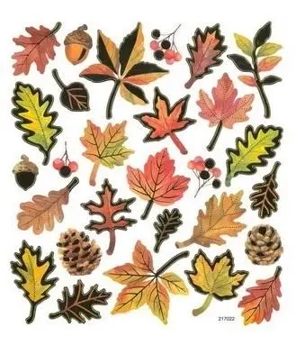Naklejki papierowe - Liście jesienne 28szt - Dalprint