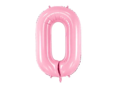 Balon foliowy 0 różowy 86cm - PartyDeco