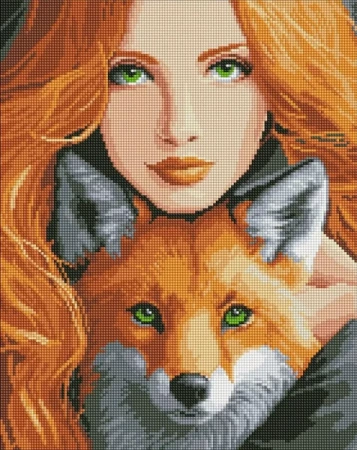 Diamentowa mozaika - Ognisty lis 40x50cm - Ideyka