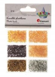 Koraliki plastikowe 6 rozmiarów 32g - Titanum