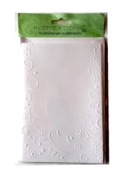 Karty tłoczone + koperty kwiaty białe 02 5szt - Galeria Hobby