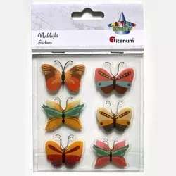 Naklejki foliowe 3D motyle mix 6szt - Titanum