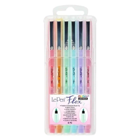 Cienkopisy Le Pen Flex Pastel 6 kolorów - Marvy