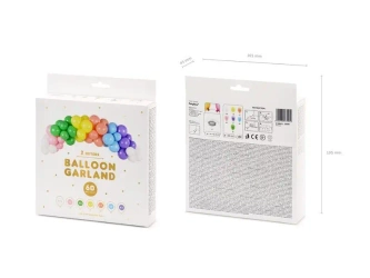 Girlanda balonowa Tęcza 200cm 60el - PartyDeco
