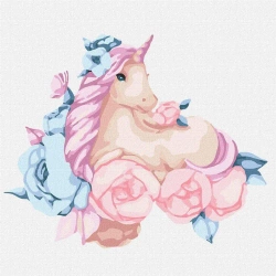 Malowanie po numerach - Bajkowy jednorożec 30x30cm - Ideyka