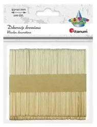 Drewniane patyczki naturalne proste 10x93mm 100szt - Titanum