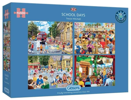 Puzzle 4x500 Szkolne dni - Gibsons