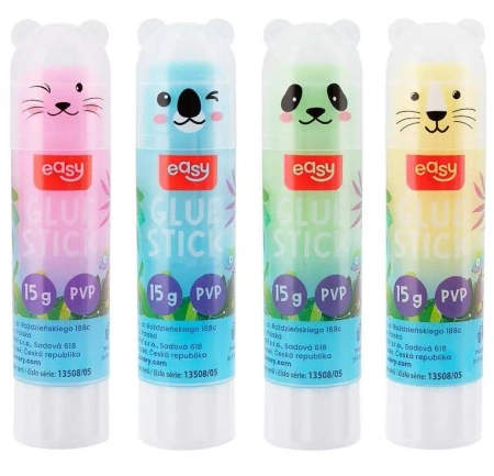 Klej w sztyfcie PVA 15g Zwierzątka (24szt) EASY - Easy Stationery