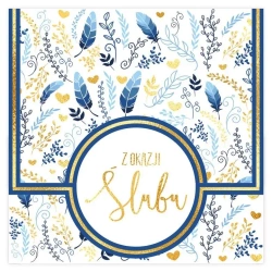 Karnet KW koperta z kółkiem Ślub Granat - Henry