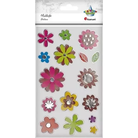 Naklejki foliowe kwiaty mix 16szt. - Titanum