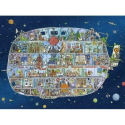 Puzzle 1500 elementów. Statek kosmiczny + plakat