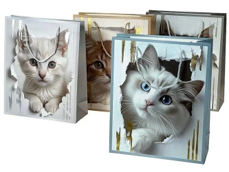 Torebka prezentowa kot 23x18x10cm MIX - ADAR