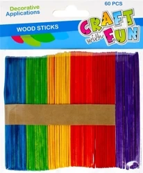 Patyczki drewniane kolorowe 60szt - praca zbiorowa
