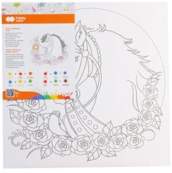 Podobrazie bawełniane z nadrukiem Koń 25x25 tablica MDF Happy Color