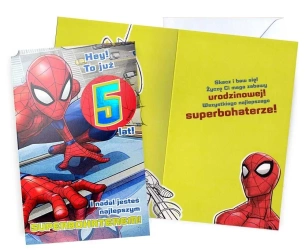 Karnet Urodziny 5 Spider-Man - Kukartka
