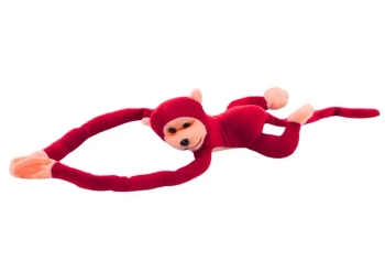 Małpka pluszowa z dźwiękiem czerwona 80cm - Leantoys