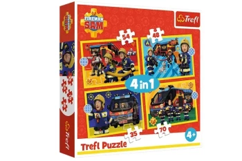 Puzzle 4w1 Strażak na sygnale TREFL