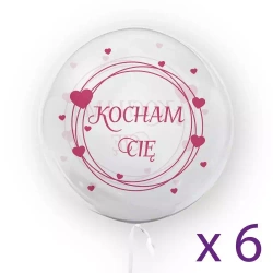 Zestaw 6 sztuk - "Kocham Cię", różowy