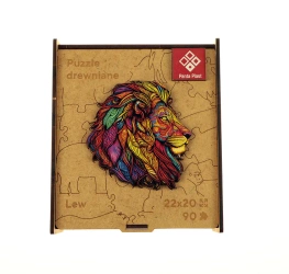 Puzzle 90 drewniane A4 Lew - Panta Plast