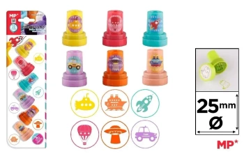 Stempelki dla dzieci pojazdy 6szt - MP Main Paper