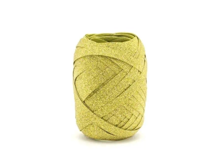 Wstążka plastikowa 5mm/10m złoty - PartyDeco