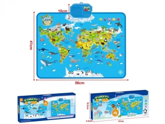 Interaktywna mapa zwierząt świata 56x41cm - Madej