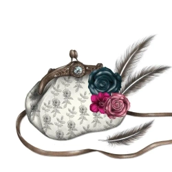 Karnet Swarovski kwadrat CL0303_BL Torebka pióra - Clear Creations