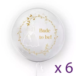 Balony "Bride to be 2", 6 sztuk