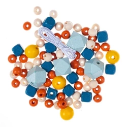 Koraliki drewniane pastel 80szt - Dalprint